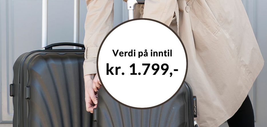 Få koffertsett 2 stk sort som velkomstgave fra Bokklubben Nye Bøker